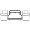 King size bed, 2 twin size beds. Sleeps 4